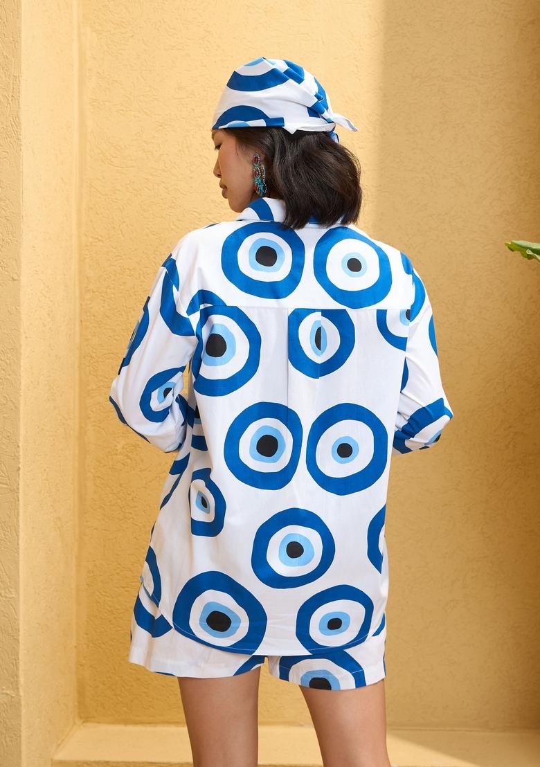 White Embroidered Cotton Co Ord Set