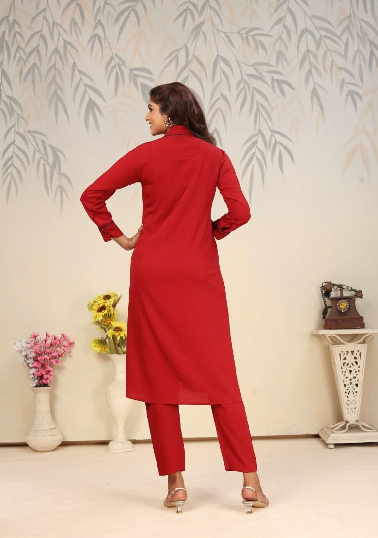 Maroon Printed Cotton Poly Salwar Kameez