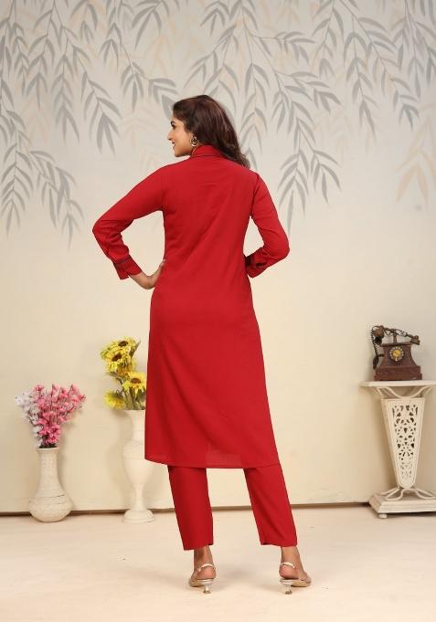 Maroon Printed Cotton Poly Salwar Kameez