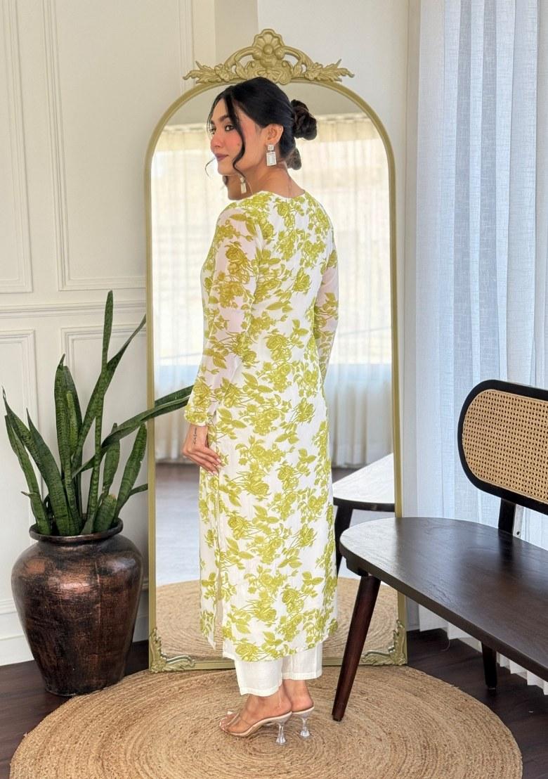 Green Printed Georgette Salwar Kameez With Dupatta