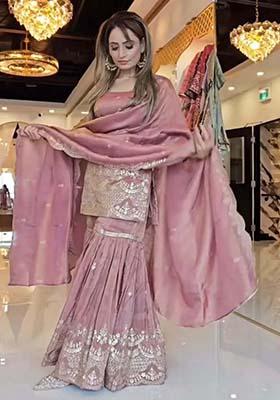 Onion Pink Silk Embroidered Salwar Kameez With Dupptta