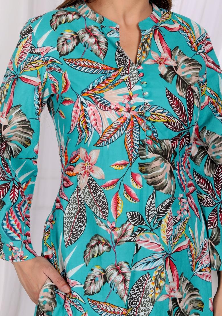 Multi Color Floral Motifs Cotton Co Ord Set