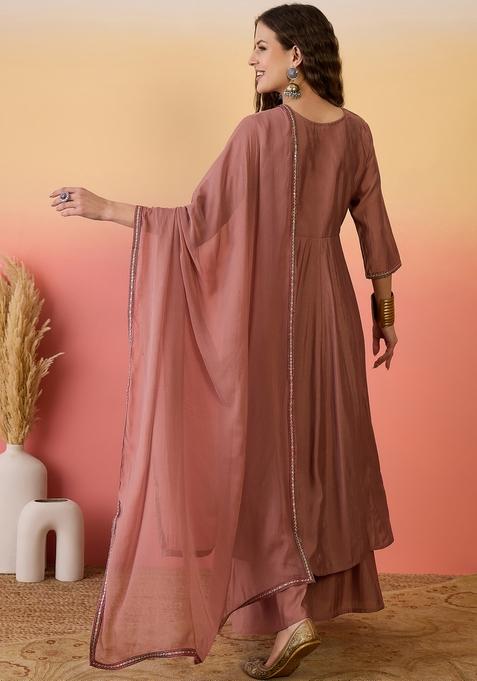 Cream Embroidered Silk Salwar Kameez