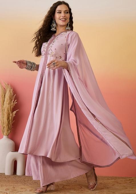 Pink Embroidered Silk Salwar Kameez