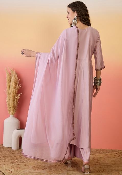 Pink Embroidered Silk Salwar Kameez