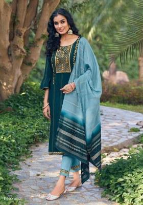 Rama Green Embroidered Viscose Rayon Salwar Kameez With Dupatta