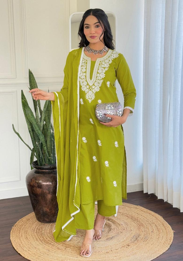 Liril Cotton Embroidered Salwar Kameez With Dupptta