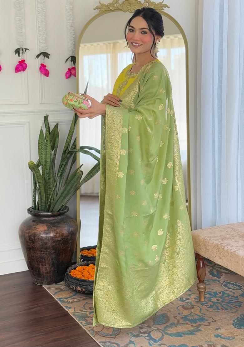 Liril Chanderi Embroidered Salwar Kameez With Dupptta