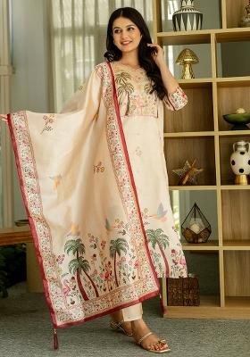 Chiku Viscose Embroidered Salwar Kameez With Dupptta