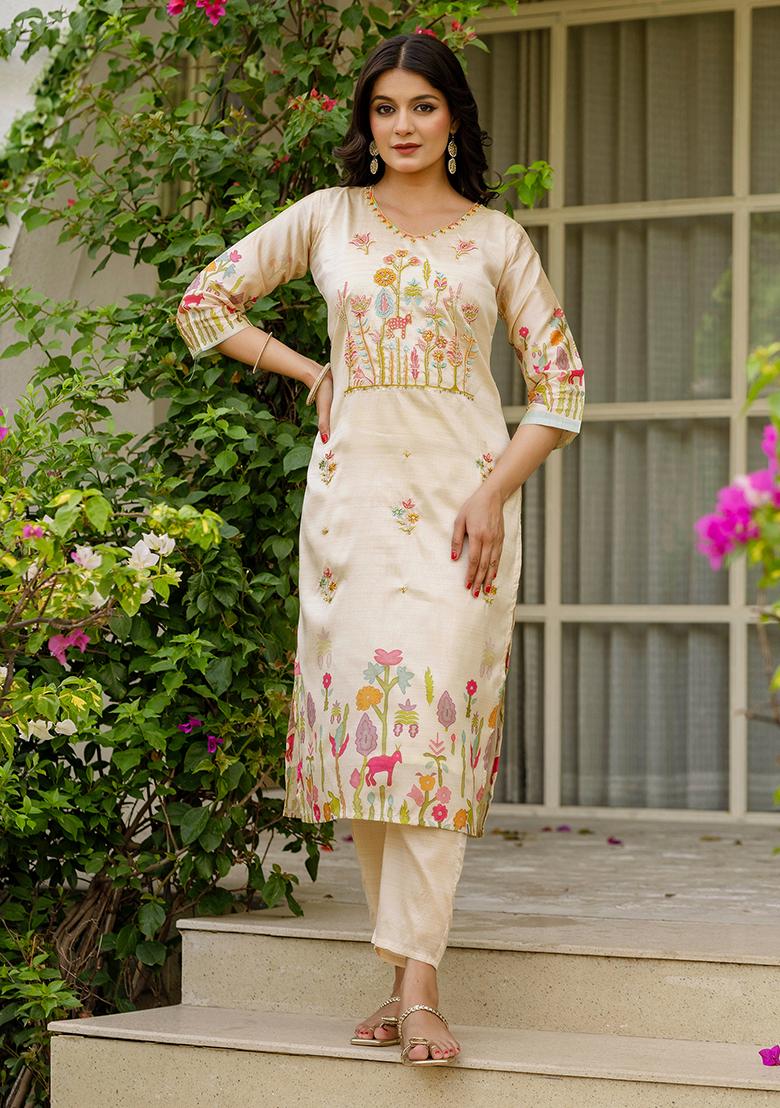 Chiku Viscose Embroidered Salwar Kameez With Dupptta