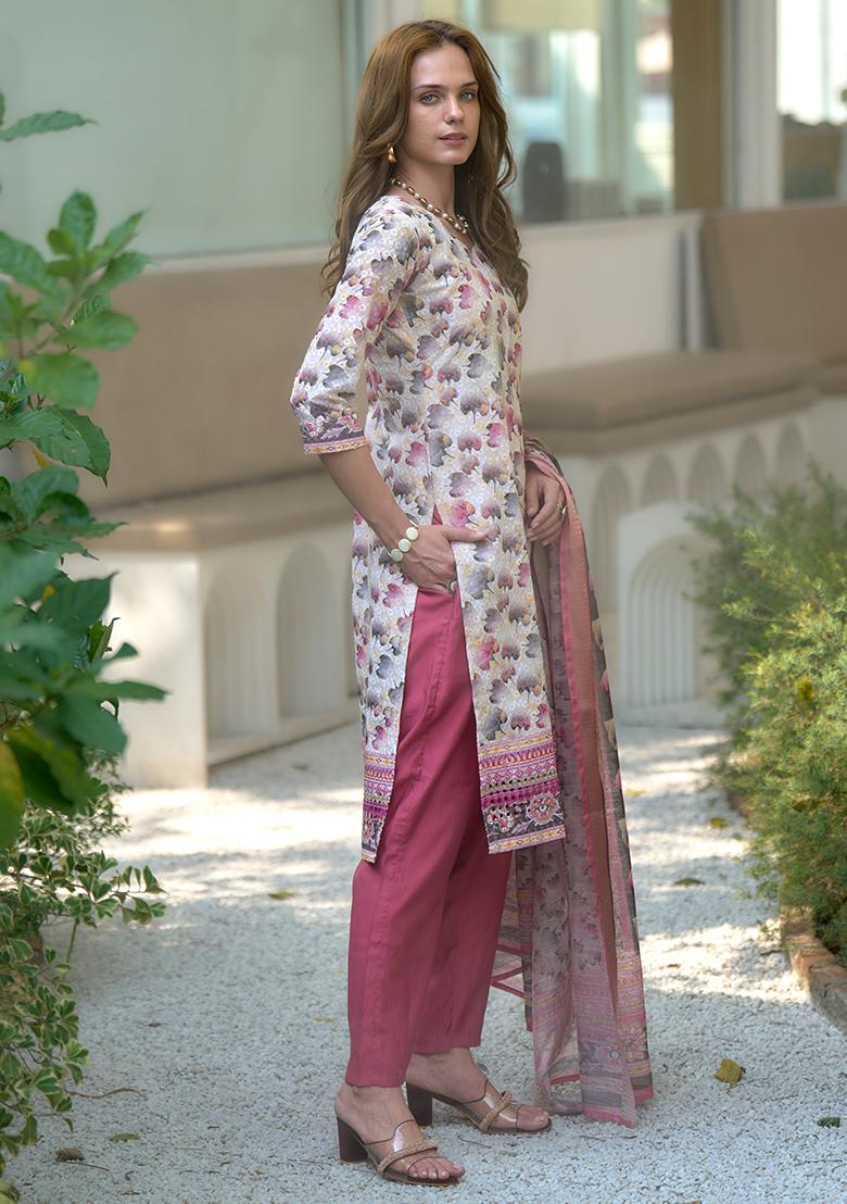 Multi Cotton Printed Salwar Kameez With Dupptta