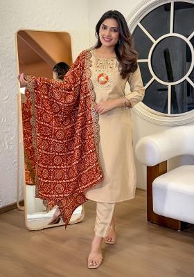 Chiku Viscose Embroidered Salwar Kameez With Dupptta