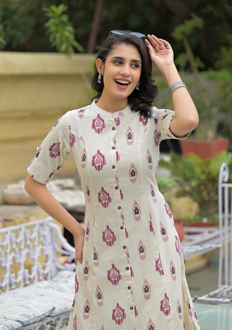 White embroidered Cotton Salwar Kameez