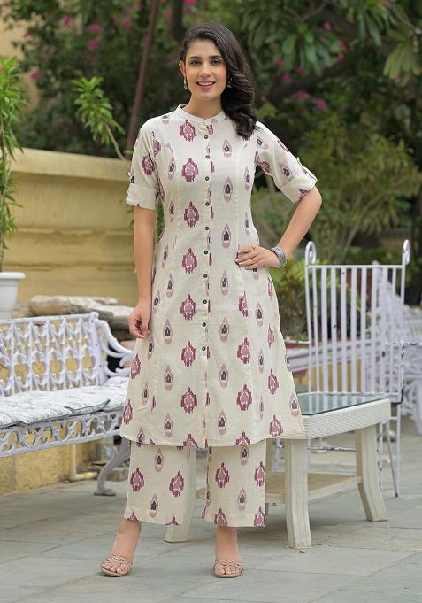 White embroidered Cotton Salwar Kameez