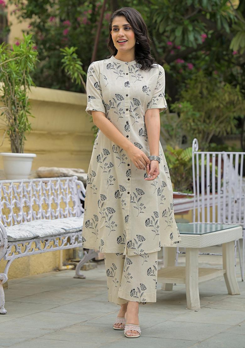 White embroidered Cotton Salwar Kameez