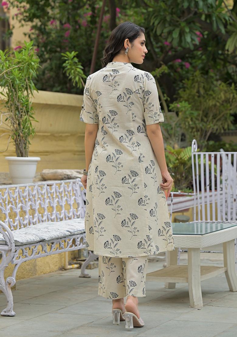 White embroidered Cotton Salwar Kameez