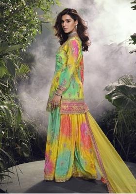 Multicolor Embroidered Silk Salwar Kameez