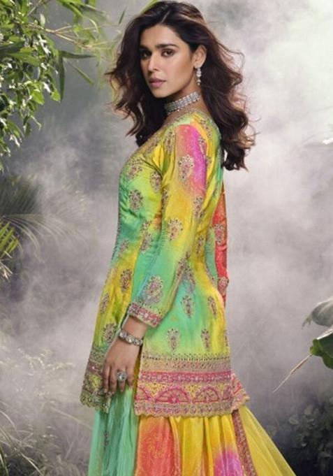 Multicolor Embroidered Silk Salwar Kameez