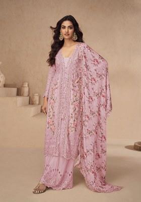 Pink Embroidered Silk Salwar Kameez