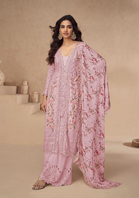 Pink Embroidered Silk Salwar Kameez