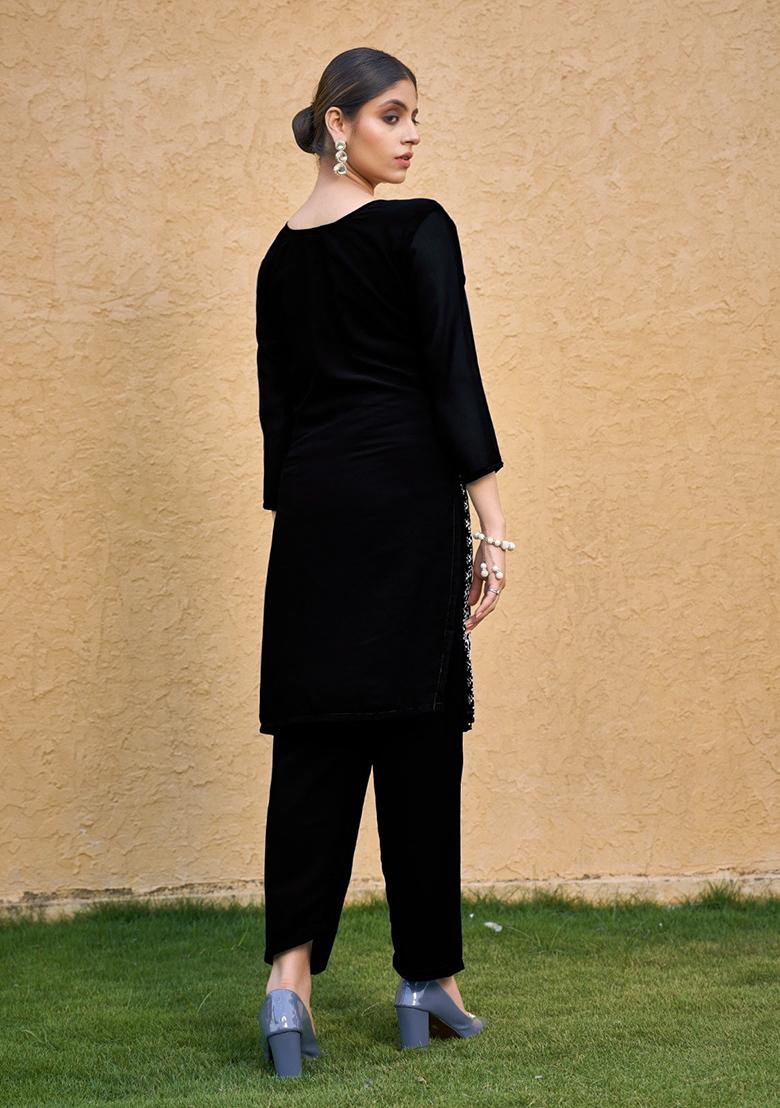 Black Georgette Embroidered Salwar Kameez