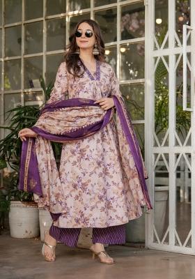 White Chanderi Cotton Embroidered Kurta Set