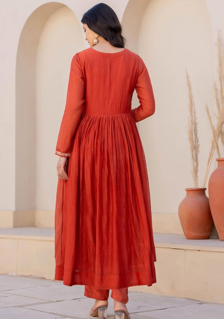 Black Viscose Embroidered Kurta Set