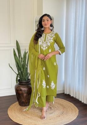 Purple Pure Cotton Chikankari Kurta Set