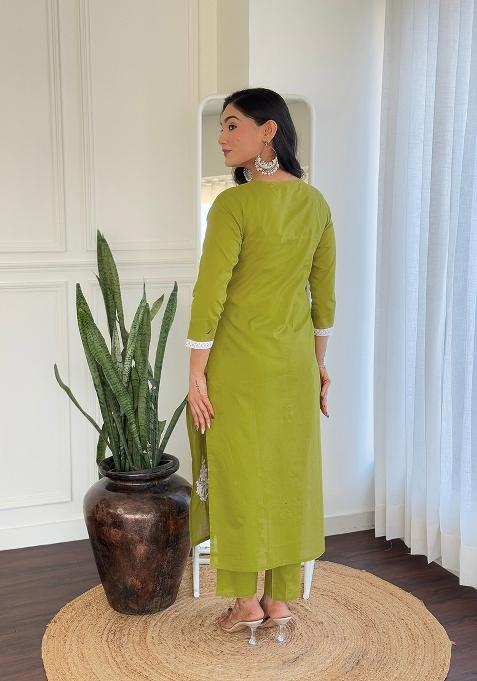 Purple Pure Cotton Chikankari Kurta Set