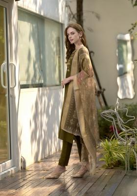 Green Rayon Printed Kurta Set