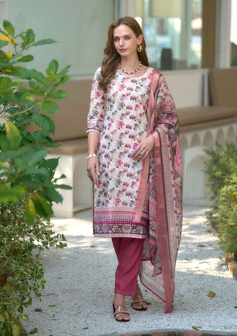 Multi Pure Cotton Printed Kurta Set - Indya