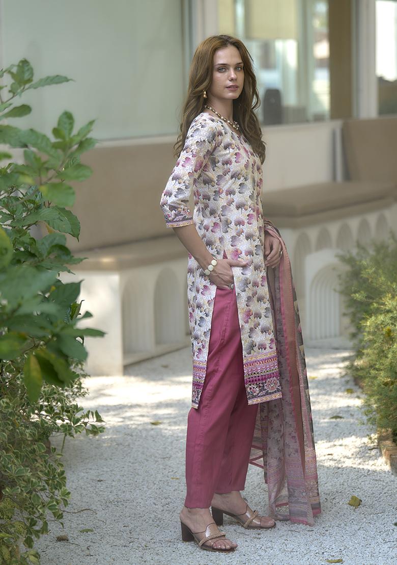 Multi Pure Cotton Printed Kurta Set