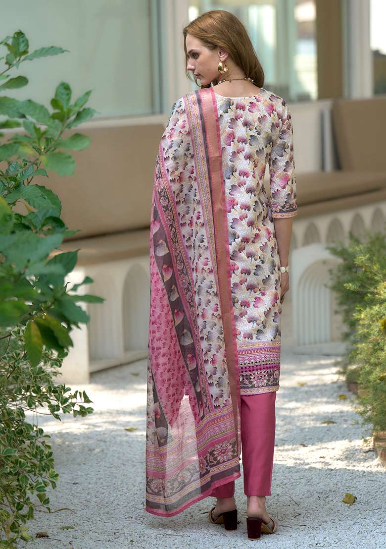 Multi Pure Cotton Printed Kurta Set - Indya