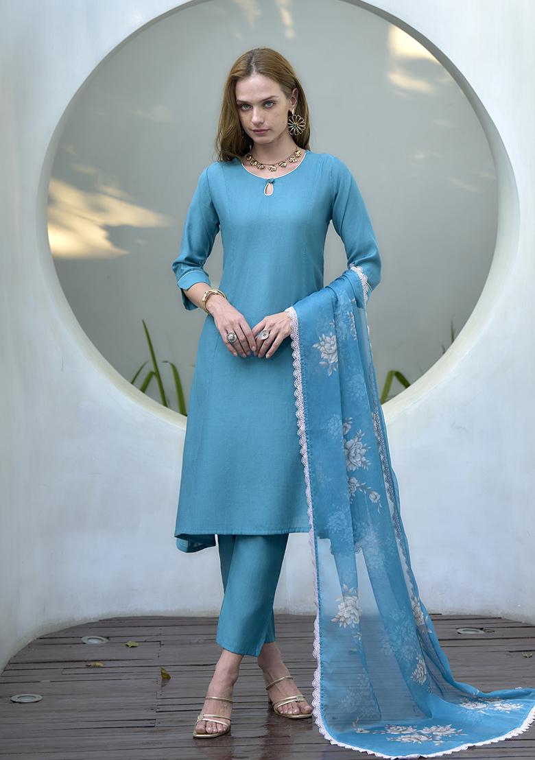 Blue Vatican Printed Kurta Set