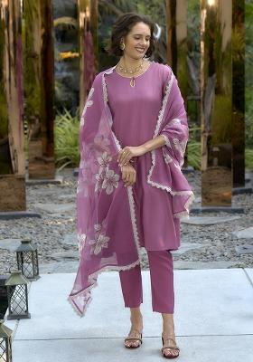 Pink Vatican Printed Kurta Set