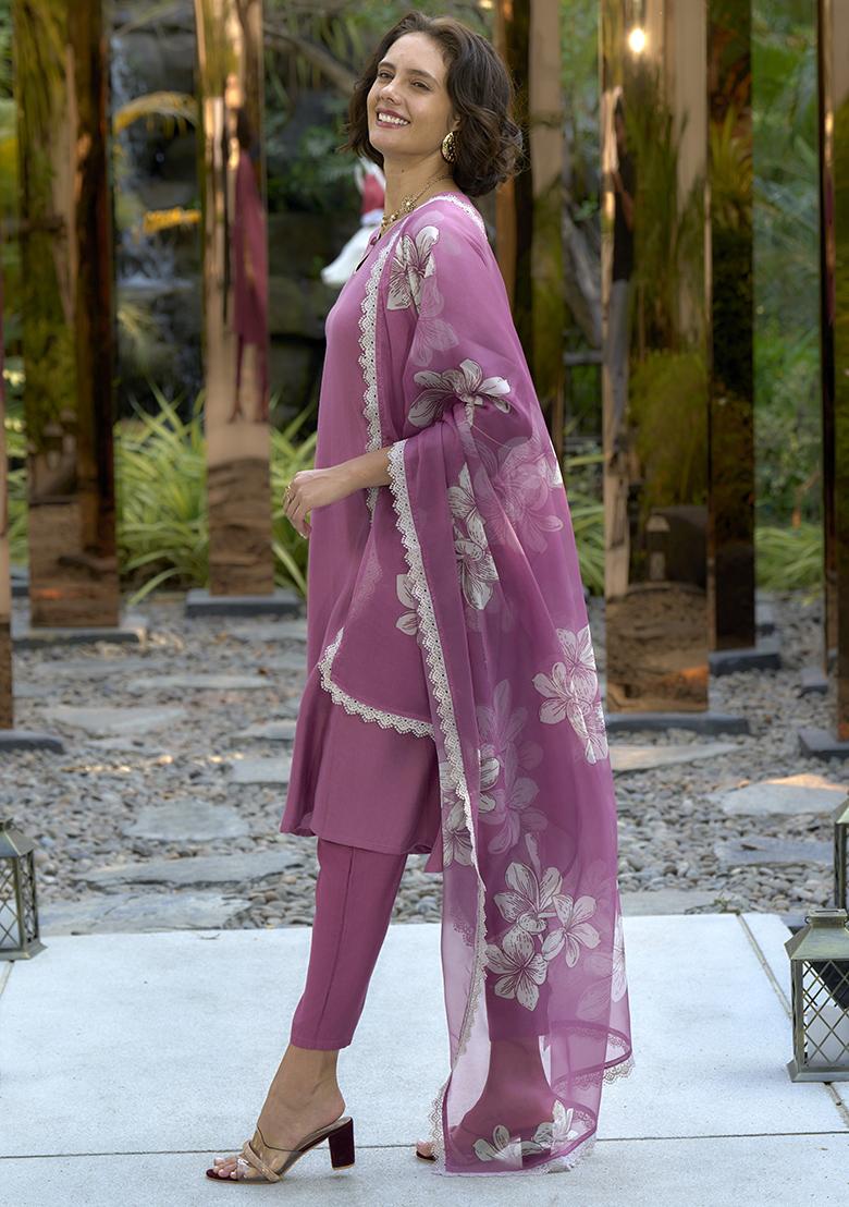 Pink Vatican Printed Kurta Set