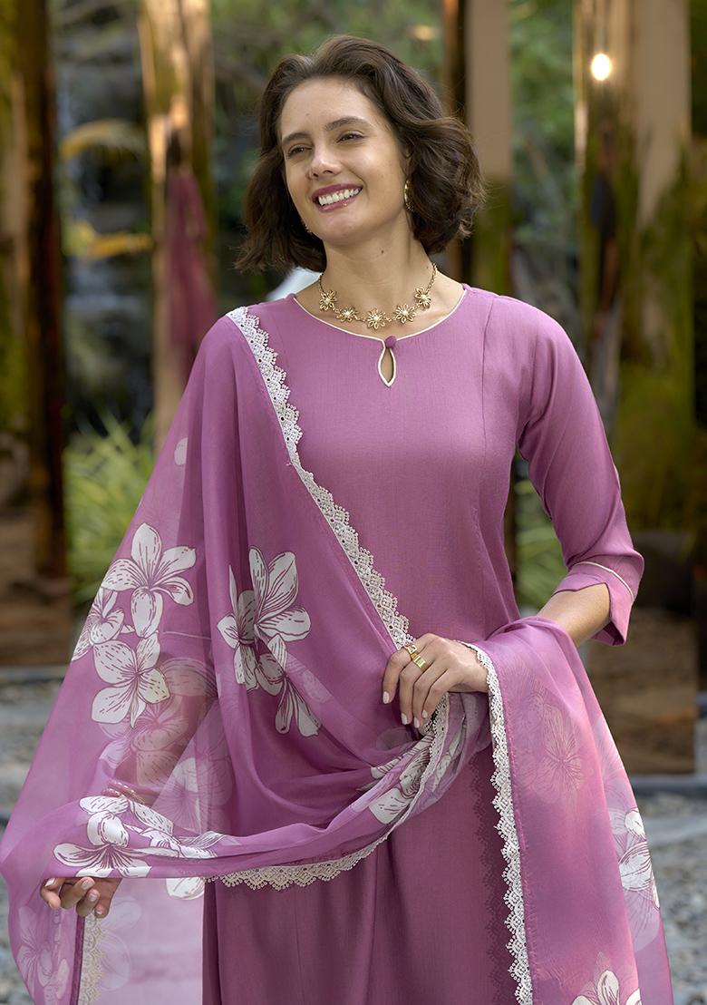 Pink Vatican Printed Kurta Set