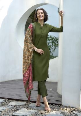 Green Vatican Printed Kurta Set