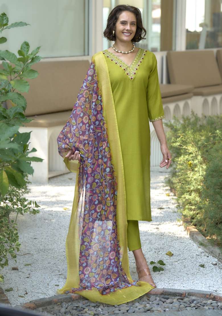 Purple Vatican Printed Kurta Set - Indya