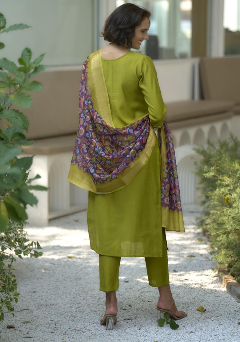 Purple Vatican Printed Kurta Set