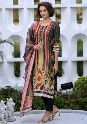 Multi Silk Blend Printed Kurta Set