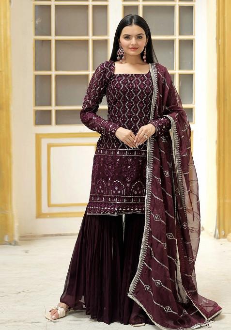 White And Blue Printed Viscose Salwar Kameez With Dupatta