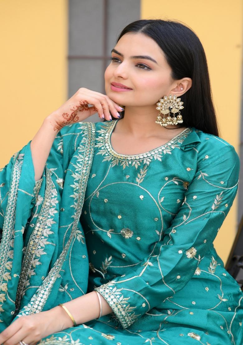 Rama Chinnon Sequin Embroidered Salwar Kameez With Dupptta