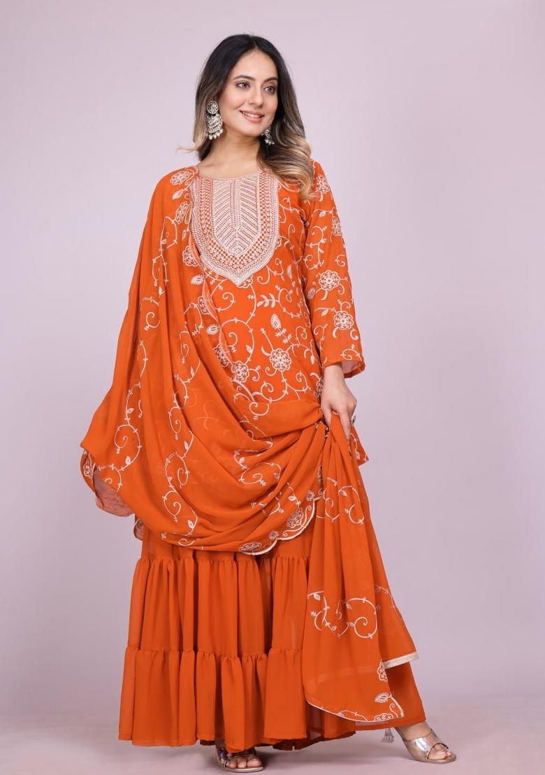 Fenta Georgette Embroidered Salwar Kameez With Dupptta