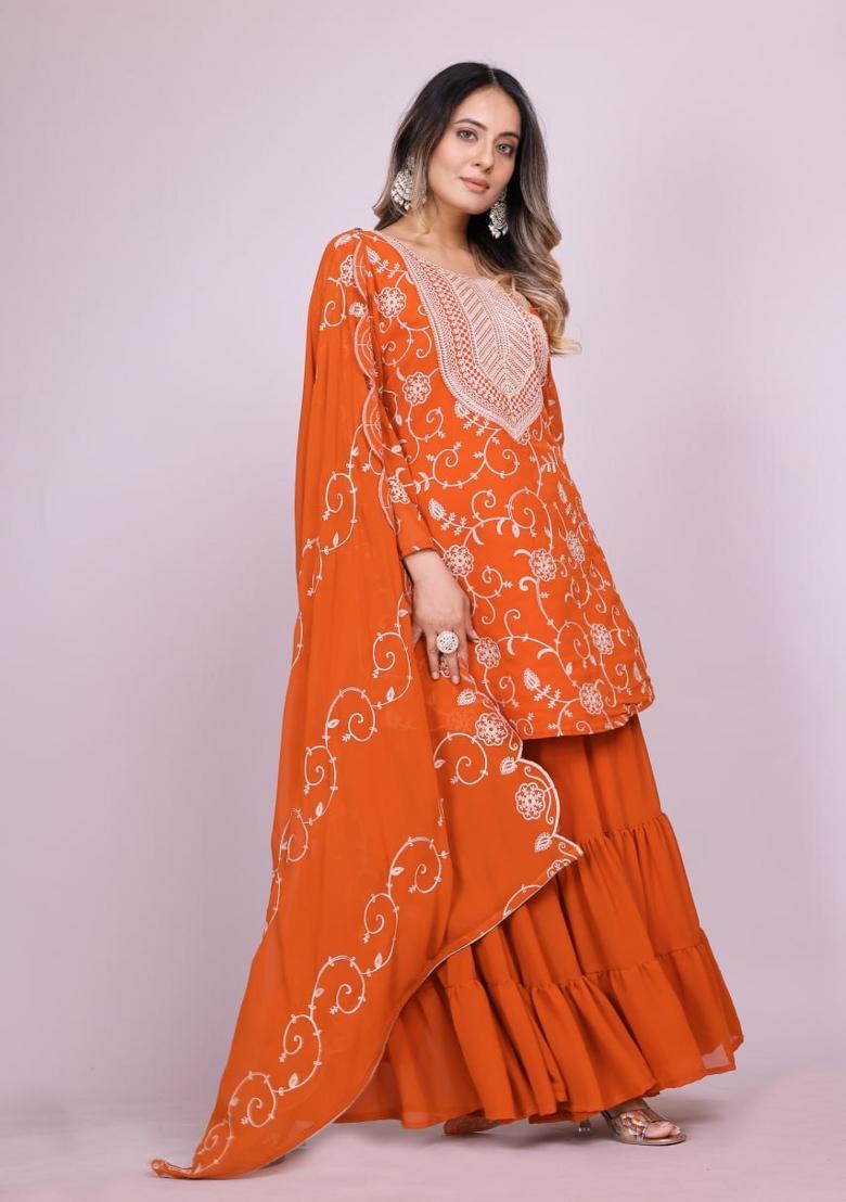 Fenta Georgette Embroidered Salwar Kameez With Dupptta