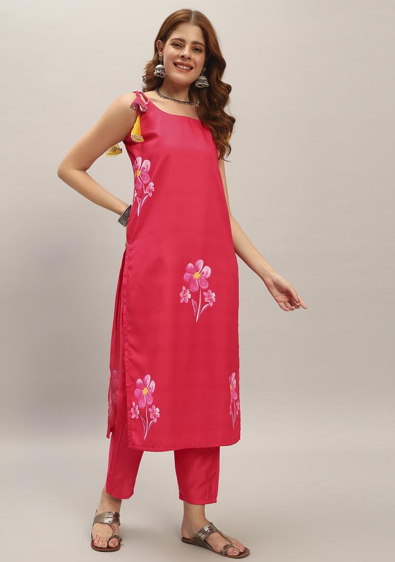 Maroon Printed Georgette Salwar Kameez With Dupatta