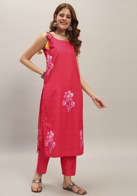 Maroon Printed Georgette Salwar Kameez With Dupatta