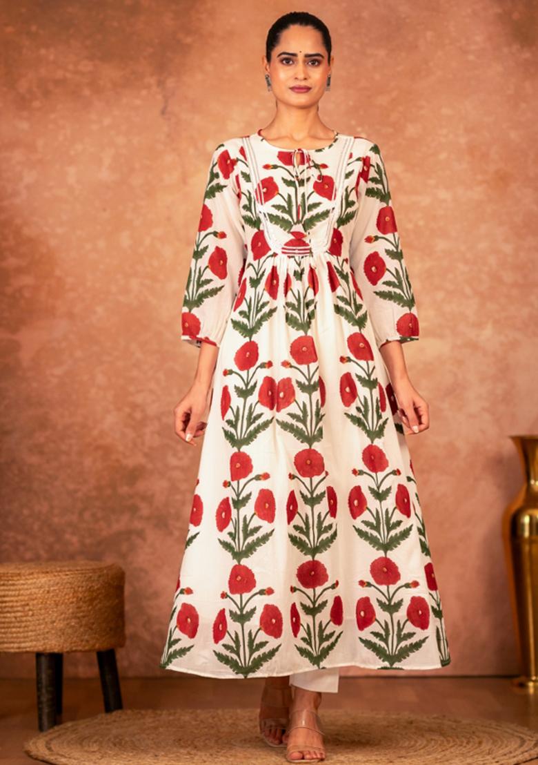 Multicolor Printed Cotton Salwar Kameez