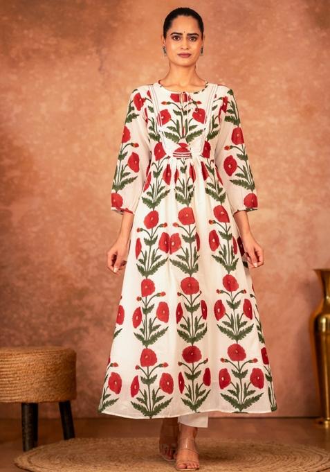 Multicolor Printed Cotton Salwar Kameez