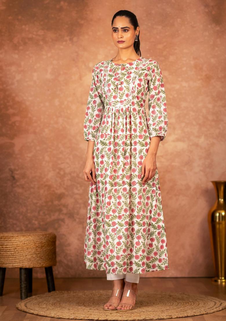 Multicolor Printed Cotton Salwar Kameez